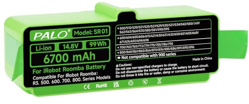 6700mAh/Lithium Batterie Aspirateur pour Irobot Roomba 800/700/600/500 Series - 895/782/776/760/606/621/630/632/650/651/670/676/691/692/521/531/564/565/581
