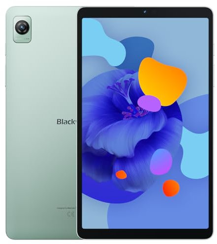 Blackview Tab 60 - Tablet sottile e leggero con touch screen - Display da 8,68 - 6 GB RAM + 128 GB ROM - Unisoc T606-5 MP + fotocamere da 8 MP - Batteria da 6050 mAh - Verde