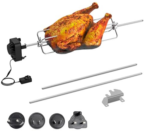 SafBbcue Kit per barbecue per girarrosto Masterbuilt Gravity Series 1050/800/560, parti di ricambio MB20091220, accessorio elettrico per girarrosto con motore, aste per spiedo in acciaio inox e