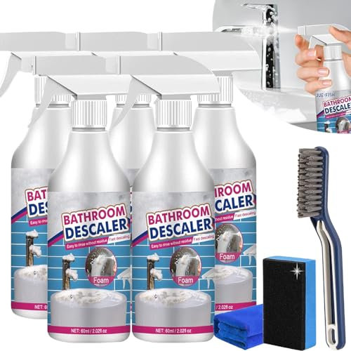 Acssart - Descalcificador de baño, limpiador de espuma Acssart, limpiador de espuma descalcificador de baño, limpiador de espuma Acssart para baño, limpiador de manchas difíciles (5 piezas)