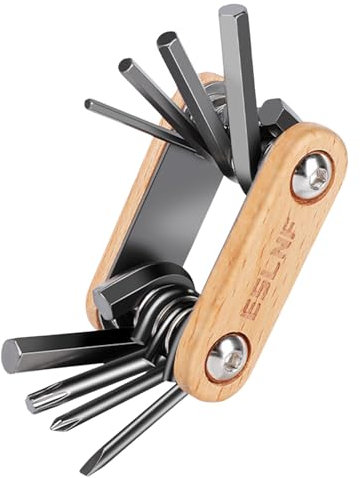 8 in 1 Multifunktionales Fahrrad-Reparaturset, Faltbare Werkzeuge MTB Zubehör, Fahrrad Multitool aus Robustem 45CR-Stahl, Multitools Reparaturset für Notfallreparaturen und Täglichen Gebrauch