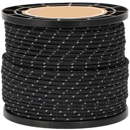 Cuerda reflectante para camping, cuerda larga reflectante, cuerda portátil | Cuerda multiusos para tienda de campaña, toldo, tienda de campaña, campamento al aire libre, senderismo, mochilero y