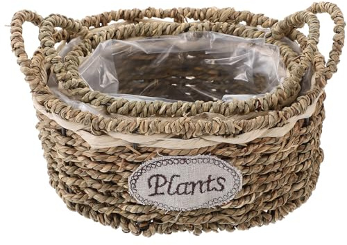 Toyvian 2pièces Paniers De Fleurs Tressés Décoratifs De Paniers pour Pots De Fleurs Extérieur Plantes Intérieur Style