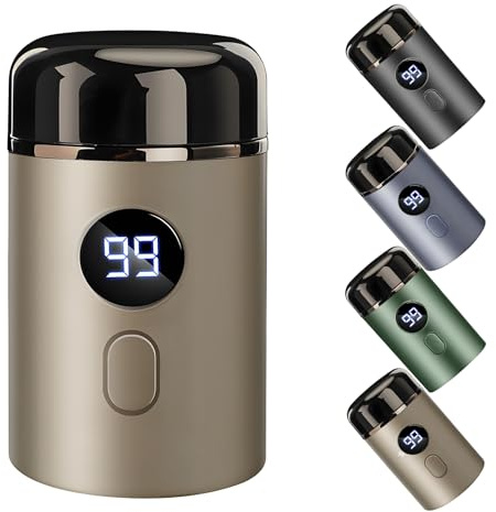 SaveEdge Technology, IPX7 Impermeabile per Viso Corpo e Parti Intime, Rasoio Elettrico Uomo Mini Portatile, Wet & Dry USB Ricaricabile, Tecnologia Anti-Taglio, 60 Minuti Autonomia (Oro)