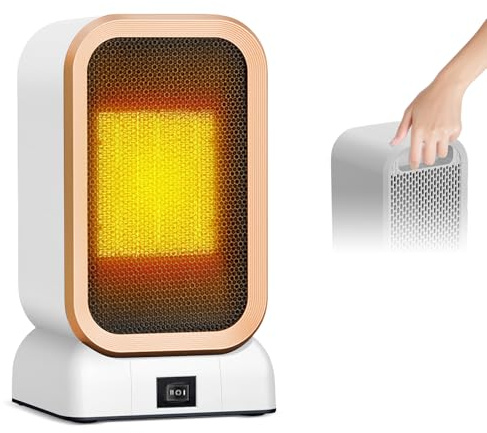 Journeyside Termoventilatore Basso Consumo 1000W per Uso Domestico, Mini Stufe Elettriche Portatile, PTC Riscaldamento Rapido, Termoventilatore per Ufficio Riscaldamento di Camere Da Letto