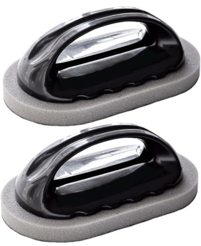 MOTHNUR 2 Piezas Esponjas Abrasivas con Mango Ergonómico Limpiador Potente para Cocina y Hogar Paquete de Unidades Colores Aleatorios para Ollas Sartenes y Vajilla Color Color Aleatorio
