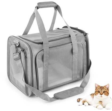 Borsa per il trasporto di gatti e cani, 45 x 30 x 30 cm, per il trasporto di gatti, pieghevole e traspirante, per cani di taglia media