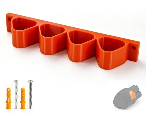 Soporte de batería de pared para STIHL AS2, organizador de batería de 4 piezas, montaje en pared taller de garaje, soporte de accesorios de herramientas, fácil instalación, ahorro de espacio de