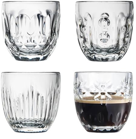 La Rochère Espresso Gläser Troquet verschiedene Muster 100 ml - 4er Set