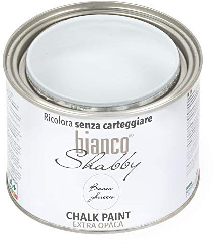 CHALK PAINT Bianco Ghiaccio Pittura Shabby Chic Vintage per Mobili e Pareti EXTRA OPACO (500 ml)