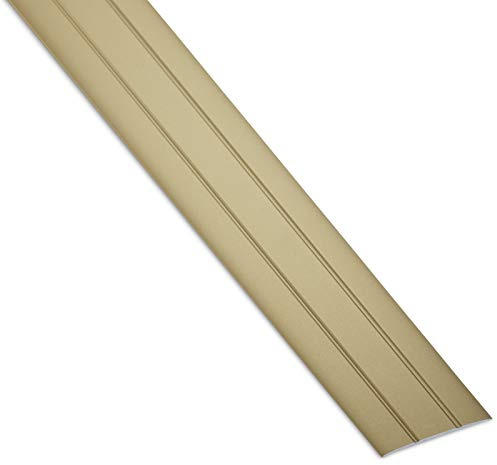 2 pezzi Profili di Transizione Alluminio di SOTECH/Autoadesivi/Super Piatti/Ottone Anodizzato/Profili per Pavimenti/Larghezza 37 mm/Lunghezza 100 cm/Profili per Unire Due Pavimenti