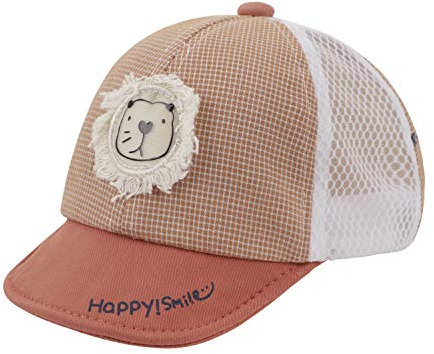 Kinder Baby Baseball Cap Kappe Baseballmütze Jungen Mädchen Cartoon Netzkappe Verstellbare Schirmmütze Sonnenschutz Hut Sommer Kopfbedeckung für Kopfumfang 0-6 Monate (Löwe-Orange)