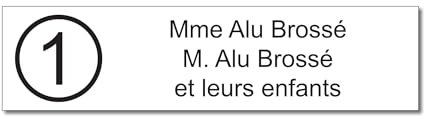 Placa grabada para nombre y número buzón autoadhesivo, 10 x 2,5 cm, personalizada, 1 a 3 líneas, color blanco