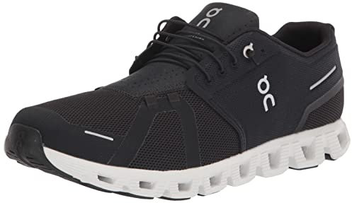 On Herren Cloud 5 Textile Synthetic Black White Trainer 49 EU