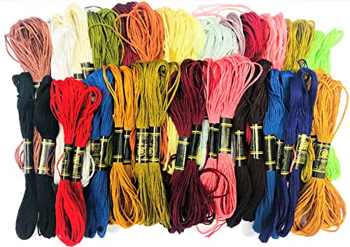 Embroidery Threads, 50pcs Multiple Colour skeins, Make Bracelets, Friendship Bands, Sewing String for Cross Stitch, Crafting, Knitting, DIY, Art & Craft Project