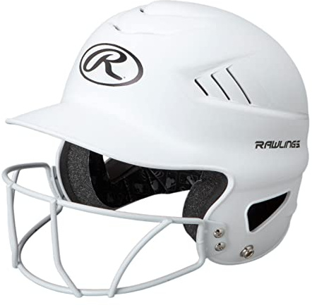 Rawlings | COOLFLO HIGHLIGHTER Batting Helmet | Face Guard Included | One Size Fits Most 6 1/2-7 1/2 | Matte White