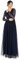 Maya Deluxe Women's Maxi Dress Ladies Embellished Wrap Tulle Frilly V-Neck Long Sleeve for Wedding Guest Bridesmaid Prom Ball Gown, Navy, 10