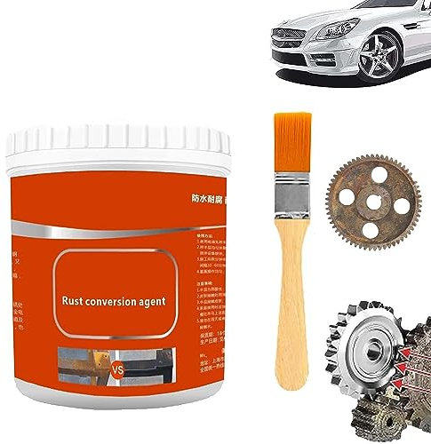 2023 New Rust Renovator, Rust Conversion Agent, Rust Remover for Metal, Rust Removal Converter Metallic Paint, Multi Purpose Anti-Rust Paint with Brush, Long Lasting Protection (Red)