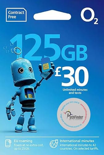 New O2 125GB Data Sim includes £30 top up, Unlimited Calls & Unlimited Texts +250 international minutes to 42 countries…PathfinderGTM Retail Pack