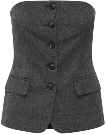 ONLY Dam Onlmarnie S/L But Tube Top TLR, Mörkgrå blandning, 8, Mörkgrå blandning, 34