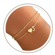 TINGN Gold Initial Heart Bracelets for Women, 14K Real Gold Plated Layered Heart Initial A-Z Bracelet Dainty Bracelets Tiny Bracelet Bridesmaid Gifts Birthday Gifts for Women Teenage Girls Jewelry