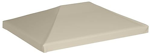Paviljongtak 4 x 3 m beige – 100 % polyester, väderbeständig och hållbar – perfekt för trädgård, terrass och camping – snabb montering och UV-skydd