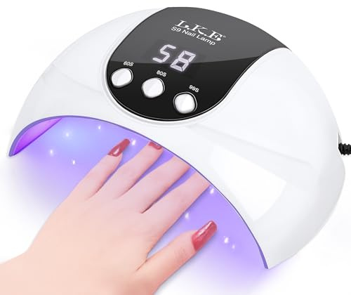LKE UV Lampe für Gelnägel, 54W UV Lampe Nägel mit 3 Timer, LCD Display, Auto Sensor,Premium UV Lampe für Alle UV Gel Nagellack, Ideal für Anfänger und Profis,Festivalgeschenk
