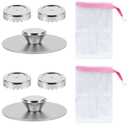 EHFOGJ 2 Soap Rack Sets, Magnetic Soap Rack, Soap Foaming Device, Wall-Mounted Cleaning, Waterproof Bathroom And Living Room.