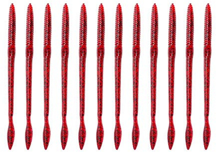 Strike King KVD Finesse Wurmköder, FIN5-85, Red Bug, 5-Inch