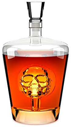 Balvi - décanteur à Whisky Poison. Bouteille à Liqueur d'1 Litre. Contient Une tête de Mort à l'intér