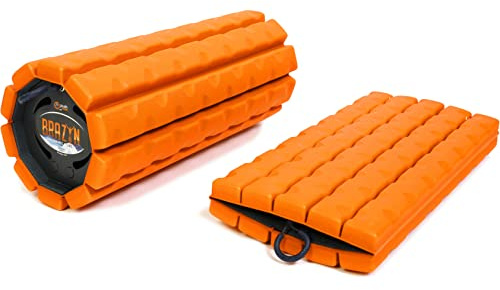 Brazyn Morph Foam Roller: Collapsible Travel Foam Roller for Back Pain Relief, Workout Muscle Recovery, Back Massager, Deep Tissue Leg Massage, Back Cracker (Sunset Orange, Bravo Series (Traditional))