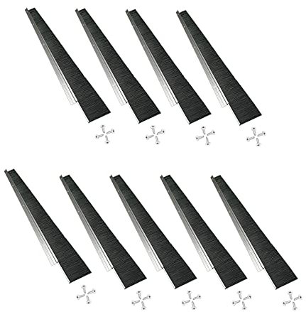Door Brush Sweep 9 Pack - Retsun 2.5 W Bristles x 39.37 L Aluminum Bottom Seal Strip, Draft Dust & Insect Blocker for Exterior Roll-Up Garage Doors (29.5ft Total,2.5’’,9)