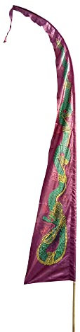 DEKOVALENZ - Drachenfahnen DRAGON, 5 Meter weinrot, Stoff ohne Stange, für Hindu Ritual Bali Fahne