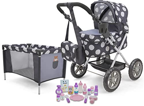 509 Crew Doll Stroller Pram 18 Piece Combo Value Play Set, Edad 3+