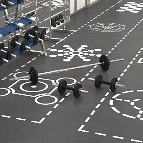 AUUIJKJF Exercise & Fitness Barbell and Dumbbell Set 30 kg Cast Iron Sporting Goods