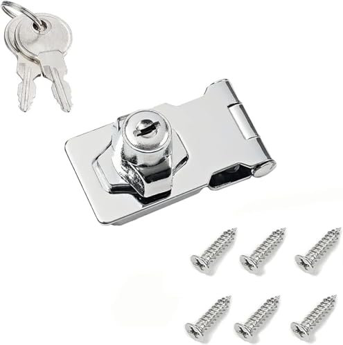 Lucchetto Hasp, ​Chiusure Hasp,Serratura Di Sicurezza, Serratura Con Serratura a Chiave, Chiusura a Manopola Di Sicurezza Per Piccole Porte, Armadi e Molto Altro (2.5 pollici)