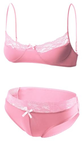 AIEOE Sissy underkläder set sexig spets underkläder trosa lättviktig bh och trosor gay korsade underkläder