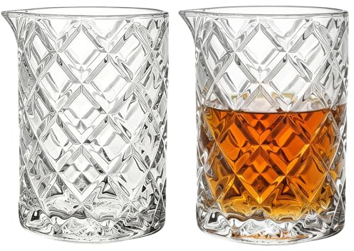 Xtrillogen 2 stycken shaker cocktail blandningsglas, 700 ml cocktail Crystal omrörningsglas, bartenderglas shotburkar, barware mixer glas, tjock botten bar shotglas Sür Martini, Mojito, Manhattan (700
