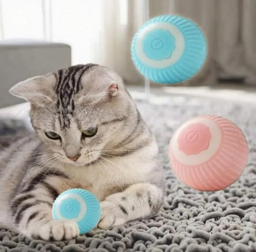 Generico Pallina Interattiva Automatica per Gatti, Giocattolo Intelligente con Attivazione al Tocco, Stimola la Curiosità(blu)
