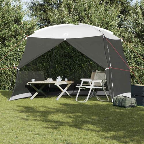 Mangloder Tente moustiquaire avec toit gris, 320 x 320 x 218 cm, tente d'extérieur imperméable en polyester respirant, tente de lancer ultra légère pour camping, trekking, plage et festival