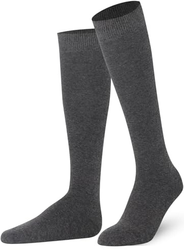 Mysocks Unisex knästrumpor, långa strumpor, av extra fint kammad bomull | sömlös tå | mjukt latexband, antracit, 37-41 EU
