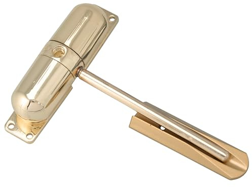 Burg Wachter Spring Loaded Adjustable Auto Closing Door Closer - Home & Commercial - Polished Brass