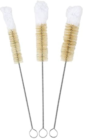 HOME-X Soft-Tip Cleaning Brush Set, Soft Scrub Brush with Long Handle, Handy Crevice-Cleaning Tool, Glassware-Cleaning Brush, Set of 3