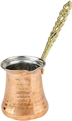 Ozdemirler Cafetière turque traditionnelle turque Cezve en cuivre pour cuisinière 3 tasses 2-3 portions