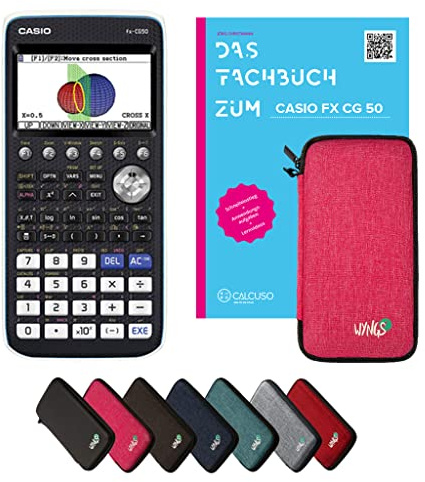 Casio fx-CG50 Incl. Funda Protectora Rosa y Libro especializado (92 páginas, DIN A4) – Calculadora gráfica – Smart Set (Alemán)