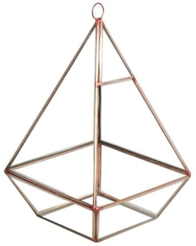 Garden Center shop by VM TERRARIO Hierro Rosa con Forma DE PIRAMIDE para Colgar 16X16X26CM