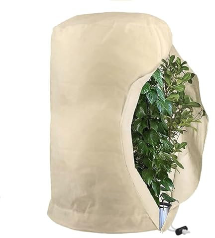 FYBlossom Winterschutz Für Pflanzen, Groß Frostschutz Schutzhülle Pflanzensack Für Kübelpflanzen, Atmungsaktiv Reißfest Wiederverwendbar Winter Pflanzenschutzsack Pflanzenabdeckung (Gelb/ 140×200cm)