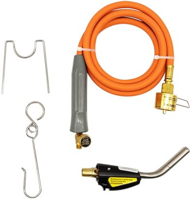Torche de soudage pour bouteille de propane, torche au propane avec tuyau de 1,5 m, torche à souder avec bouton d'allumage électrique, soufflage de soudage pour chauffage par fusion