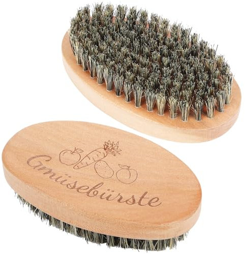 SEPGLITTER Gemüsebürste, 2 Stück 11 * 6cm Spülbürste Holz Gemüsebürste Holz für Kartoffeln Karotten Obst, Küchenbürste aus für Gemüse und Obst