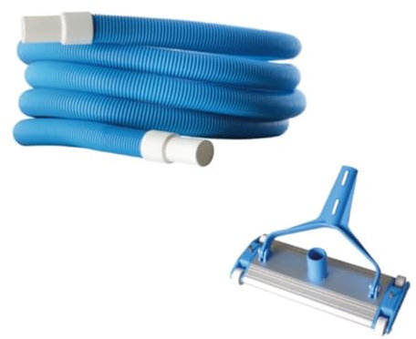 Keeper Kit Premium Limpieza de Piscinas | Limpiafondos de Aluminio con Cepillos de Nylon y Manguera Autoflotante de 12M | Compatible con Sistemas de Filtración | Accesorios Profesionales Siqua